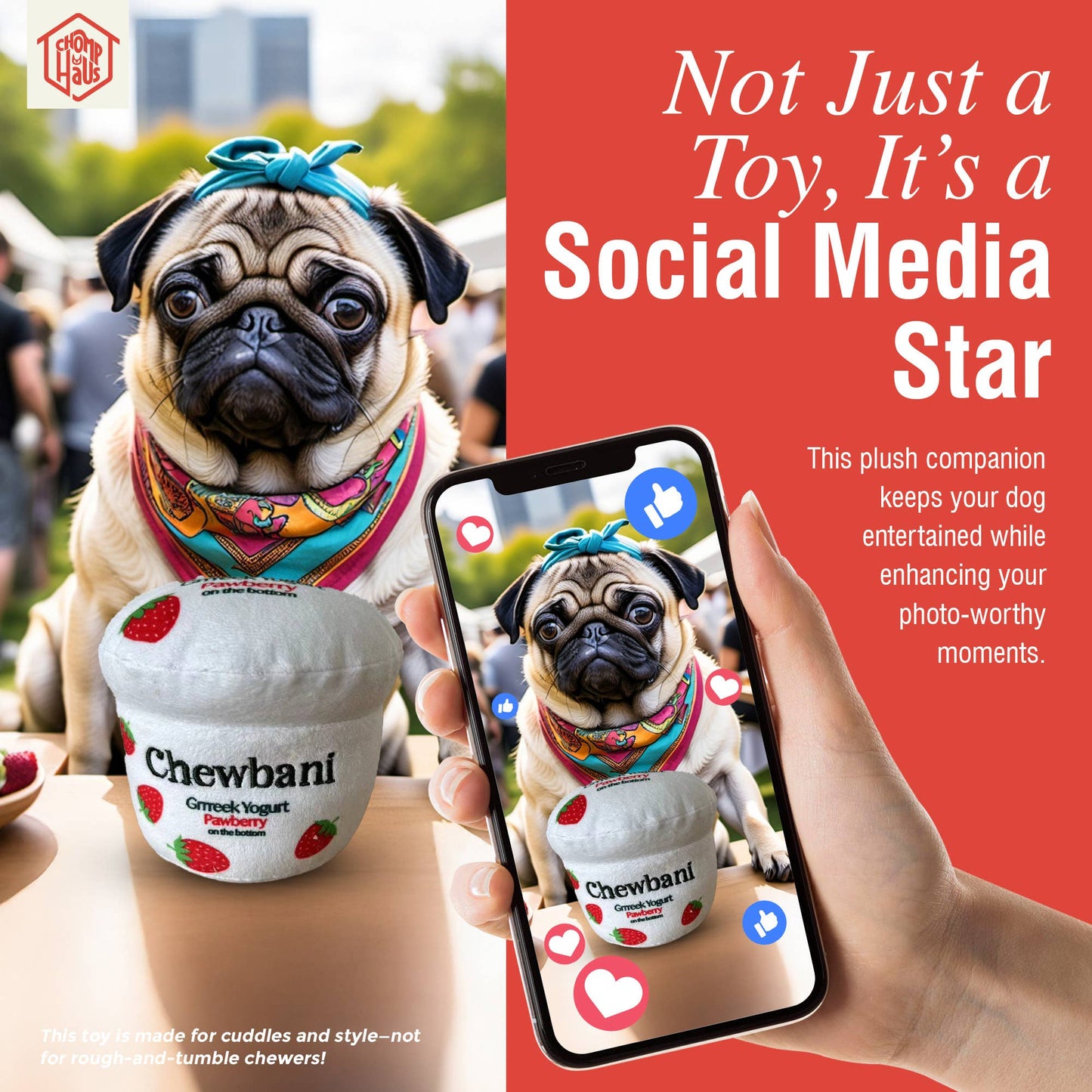 Chomp Haus - Chewbani Grrreek Yogurt – Plush Squeaky Designer Dog Toy Image