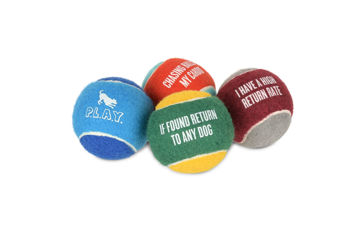 P.L.A.Y. Pet Lifestyle and You - Dog Tennis Ball - 4 Pack  Image