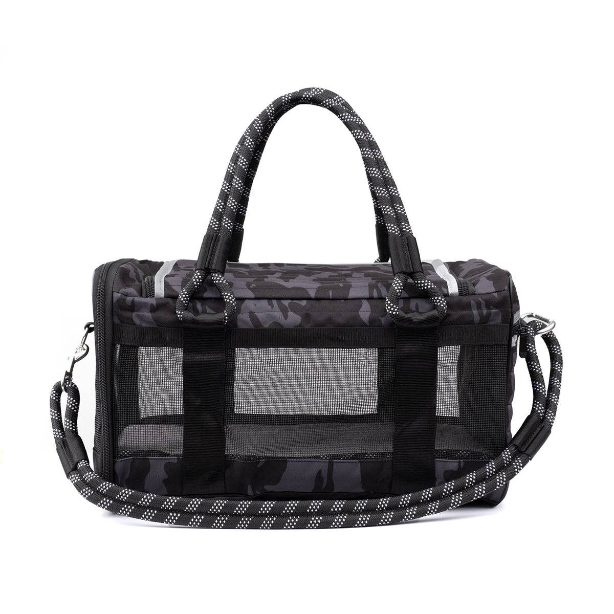 ROVERLUND Airline Compliant Pet Carrier – Zachte Reismand Met Auto- En Vliegtuigfunctie – Incl. Riem, Opbergvak & Fleece Kussen – Geschikt Tot 9 Kg