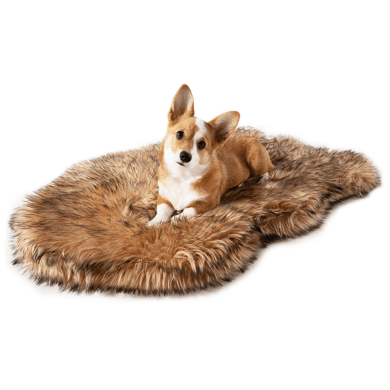Paw Brands - PupRug by Paw.com™ Faux Fur Orthopedic Dog Bed - Curve Sable Tan Image