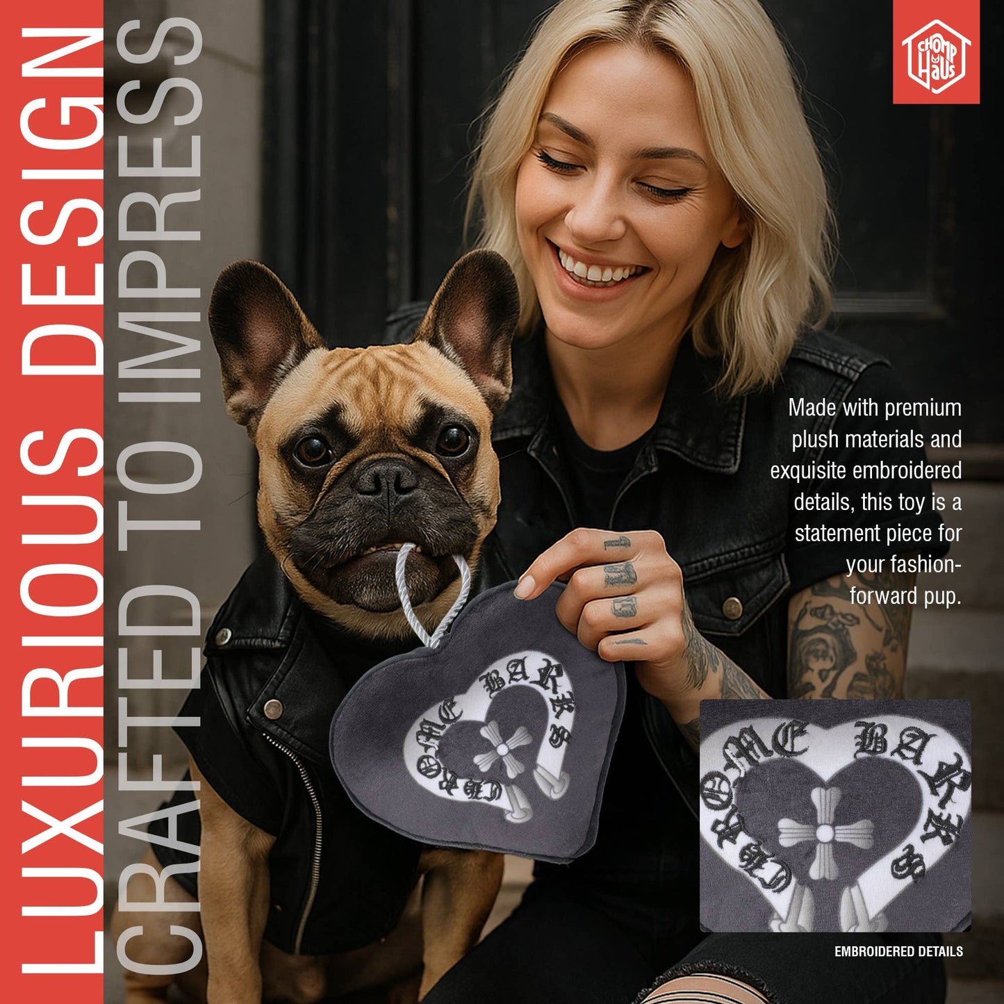 Chomp Haus - Chrome Barks – Plush Squeaky Designer Dog Toy Image