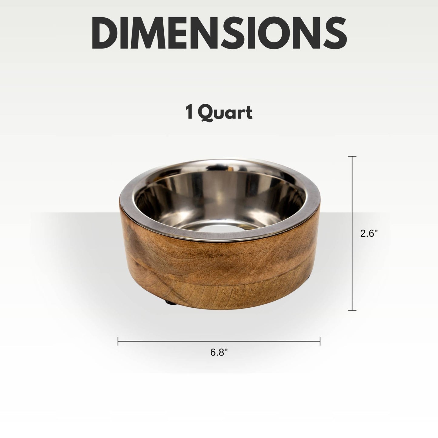 Jojo Modern Pets - Stainless Steel Dog Bowl with Cylindrical Mango Wood Holder Image