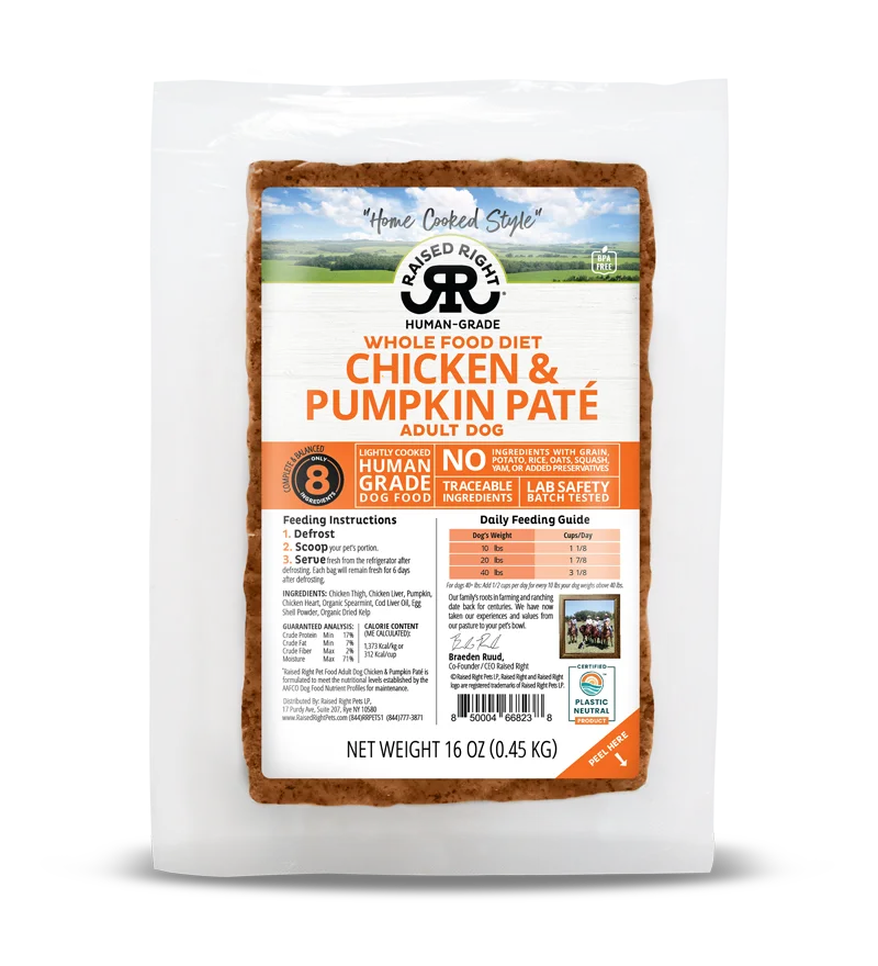 Raised Right Chicken & Pumpkin Paté for Adult Dogs  Image