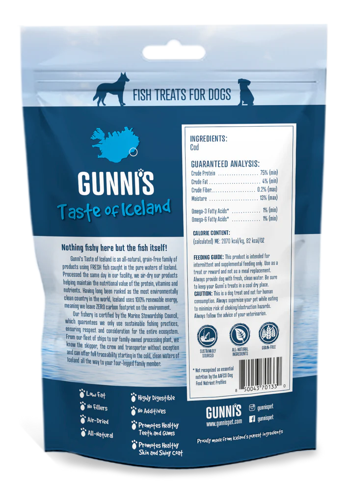 Gunni's a Taste of Iceland Cod Chewy Sticks 3 Pack  Image