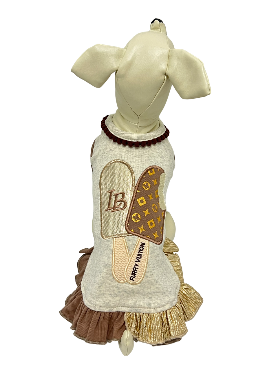 Luna Blue Furry Vuiton Ice Cream Dress  The Dog Bar