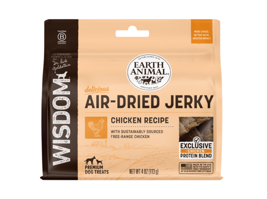Earth Animal Wisdom™ Air-Dried Jerky Chicken recipe 4 Oz Image