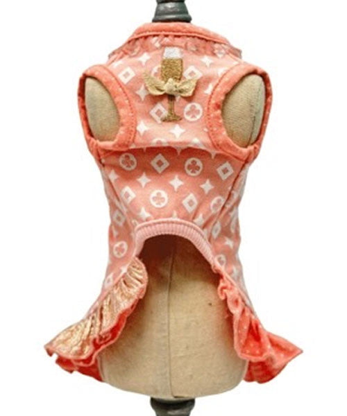 Furry Vuiton Champagne Peaches and Cream Bubbles Dress