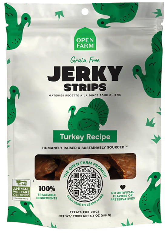 Open Farm Frain Free Jerky Strips Turkey Image