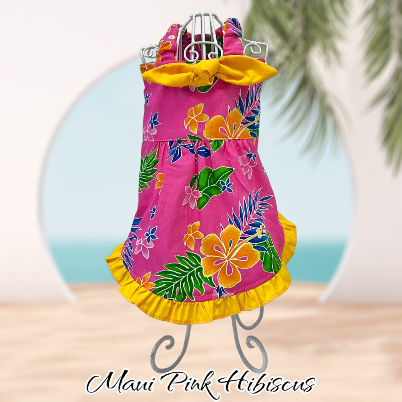 Luna Blue Maui Pink Hibiscus Aloha Dress  Image