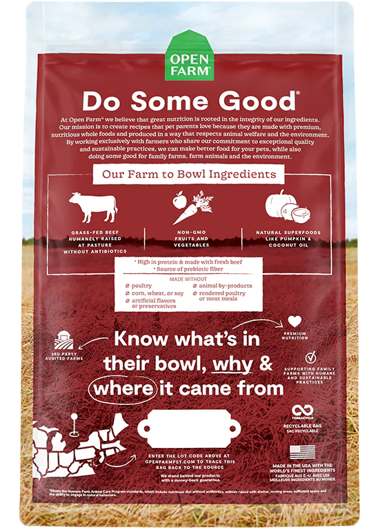 Load image into Gallery viewer, Open Farm Grass-Fed Beef Grain-Free Dry Dog Food  Image
