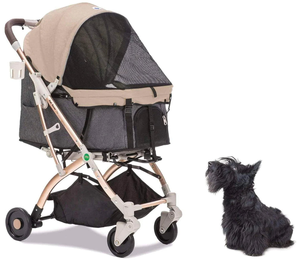 HPZ™ PET ROVER LITE Premium Light Travel Stroller For Small/Medium Dogs and Cats Taupe Image
