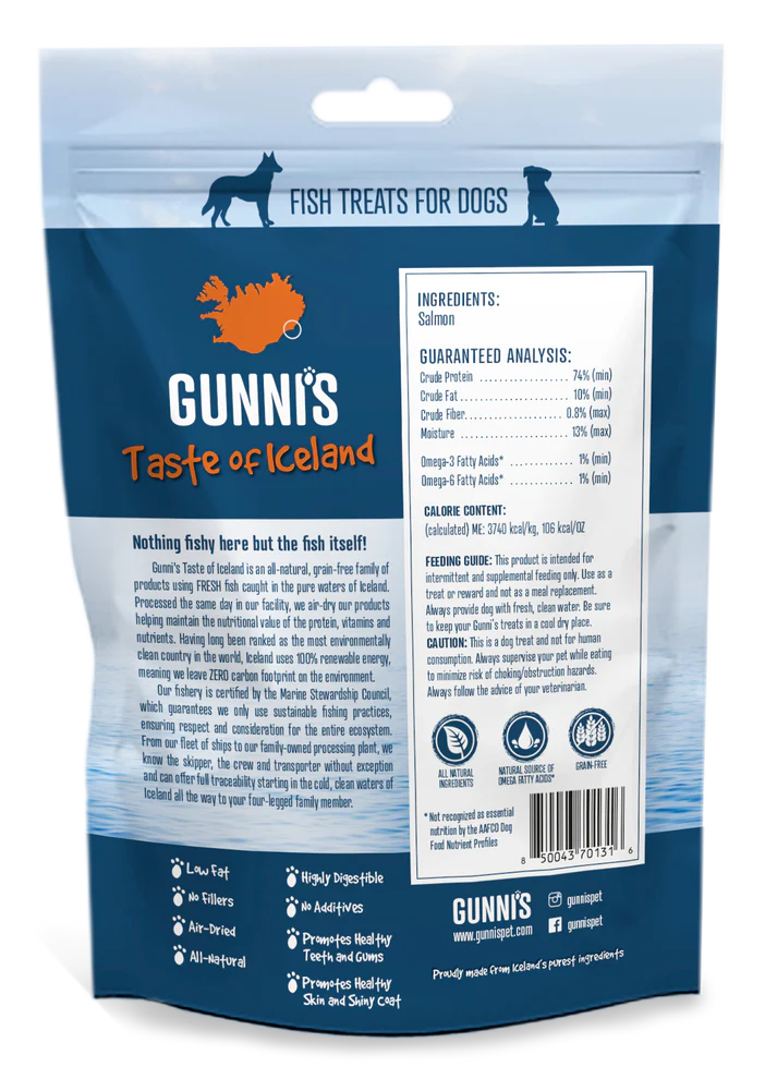 Gunni's Taste Of Iceland Salmon Skin Shorties 2Oz.  Image