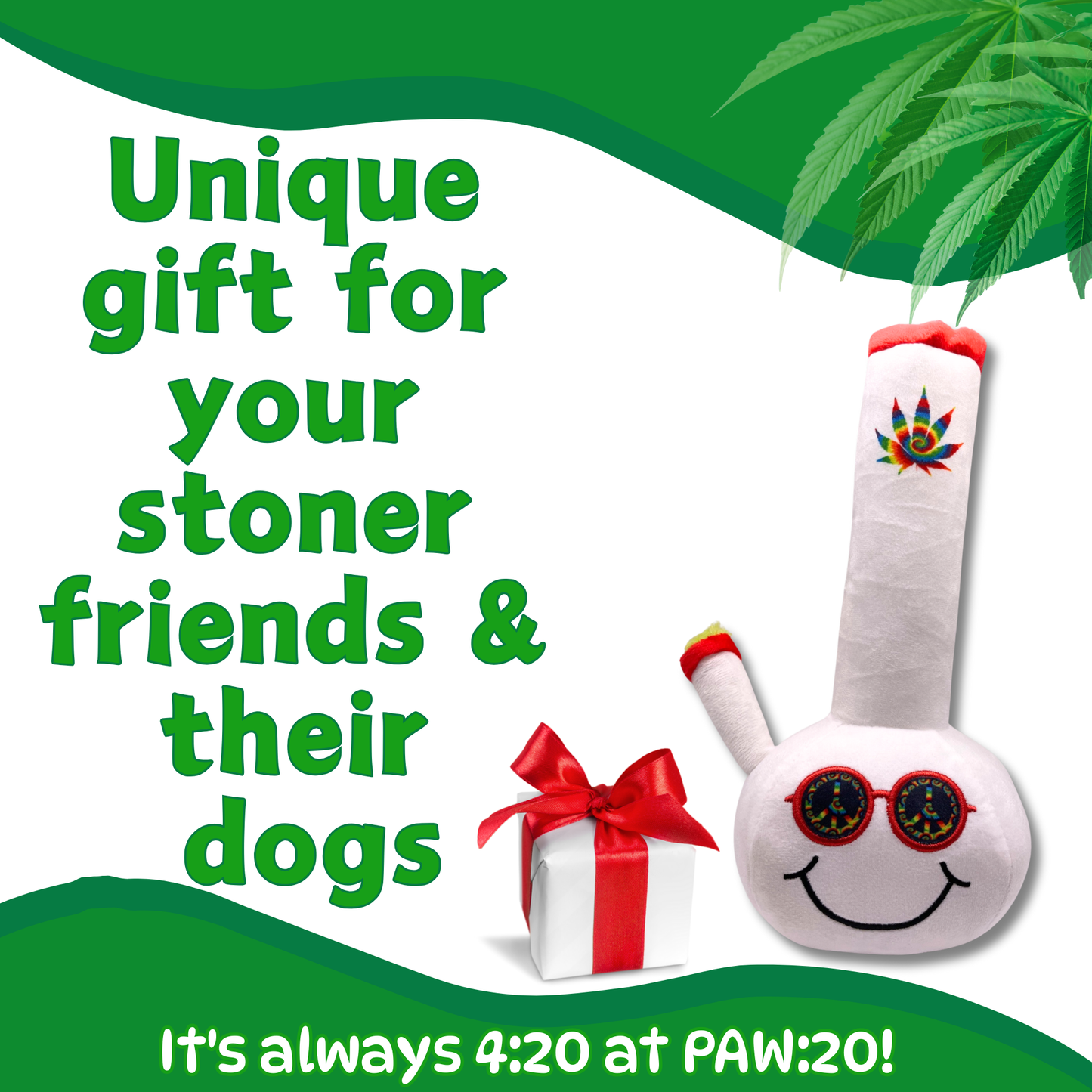 PAW:20 - Billie Bong, Parody Plush Squeaker 420 Dog Toy Image