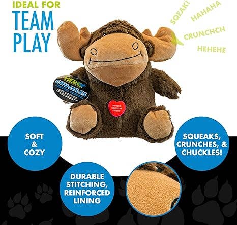 Caitec Inc - Small Chuckles 2.0 Moose Dog Toy Image