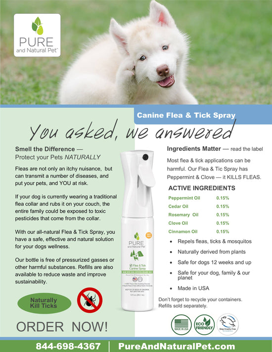 Pure and Natural Pet - Flea & Tick Canine Spray - Dogs  Image