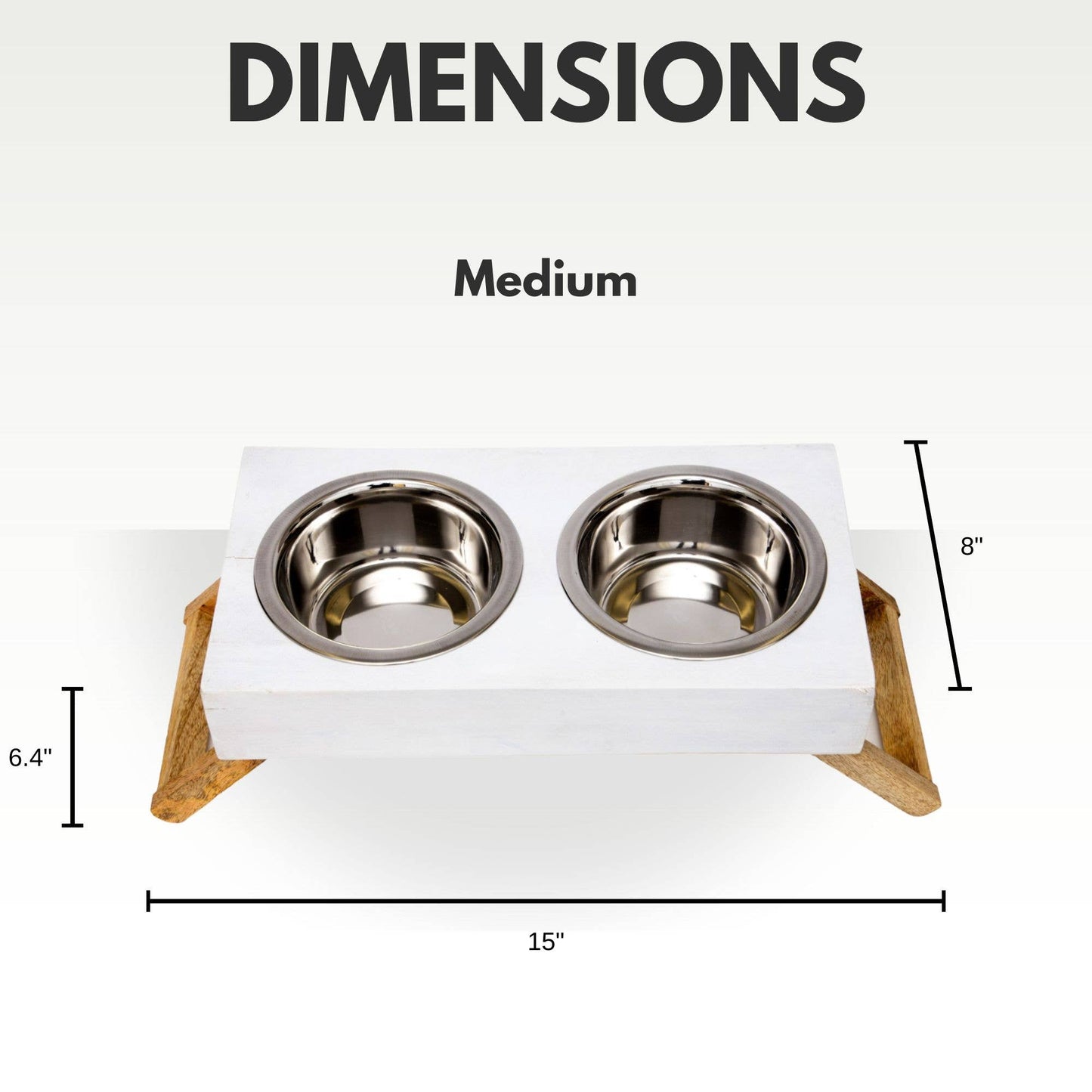 Jojo Modern Pets - Eco-Friendly Elevated Dog Wood Feeder in Distressed White Image