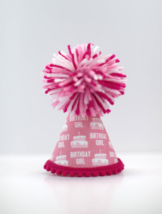 Pup Party Hats - Birthday Girl Pink Ink Party Hat