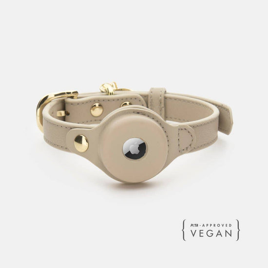 Nina Woof - Collar - Air Tag Enabled - Vegan Leather - Cupertino Beige Image