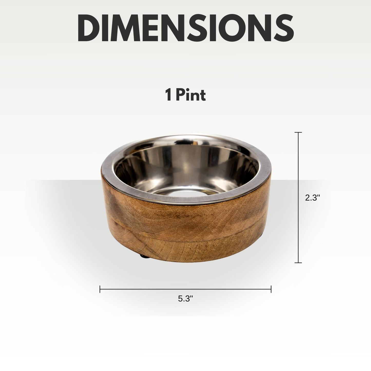 Jojo Modern Pets - Stainless Steel Dog Bowl with Cylindrical Mango Wood Holder Image