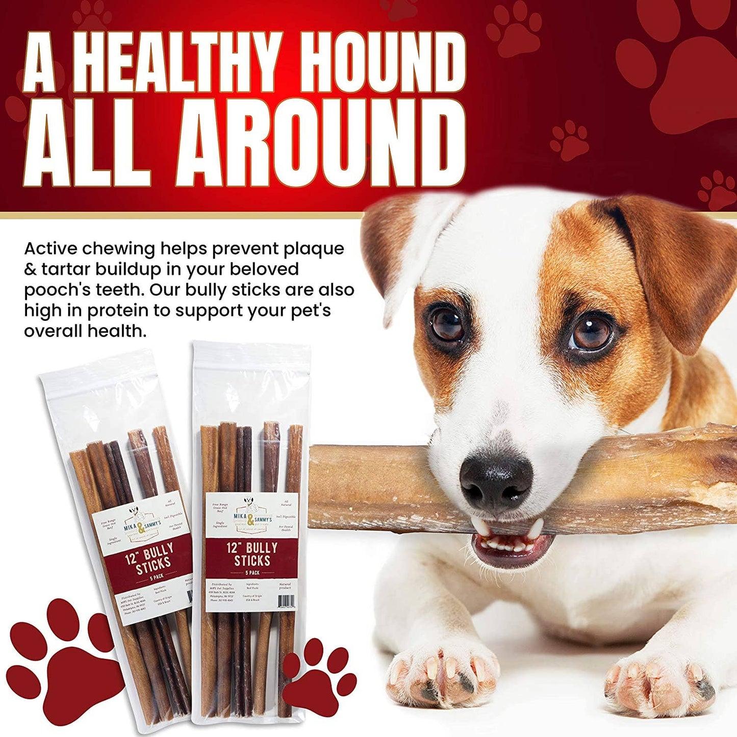 Mika and Sammy's Gourmet Pet Treats - Jumbo Bully Sticks Image