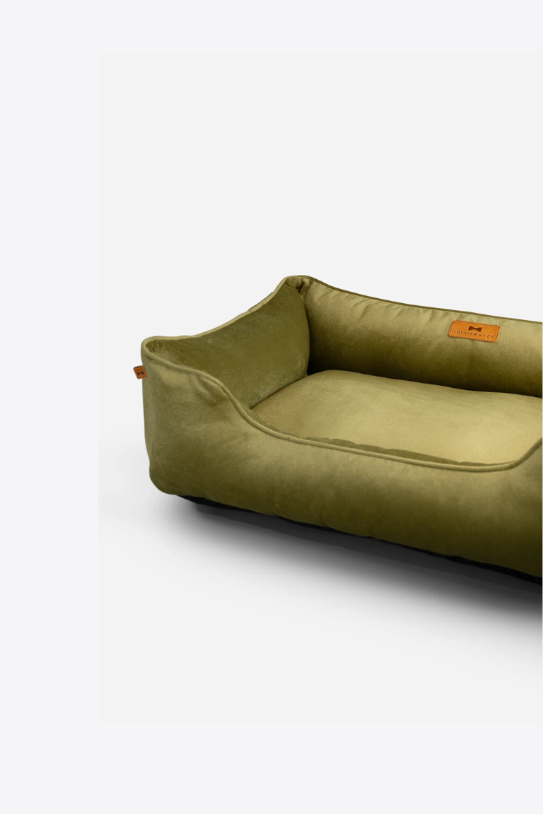 Chester & Lee - Vibrant Velvet Sleeper Dog Bed Olive Image