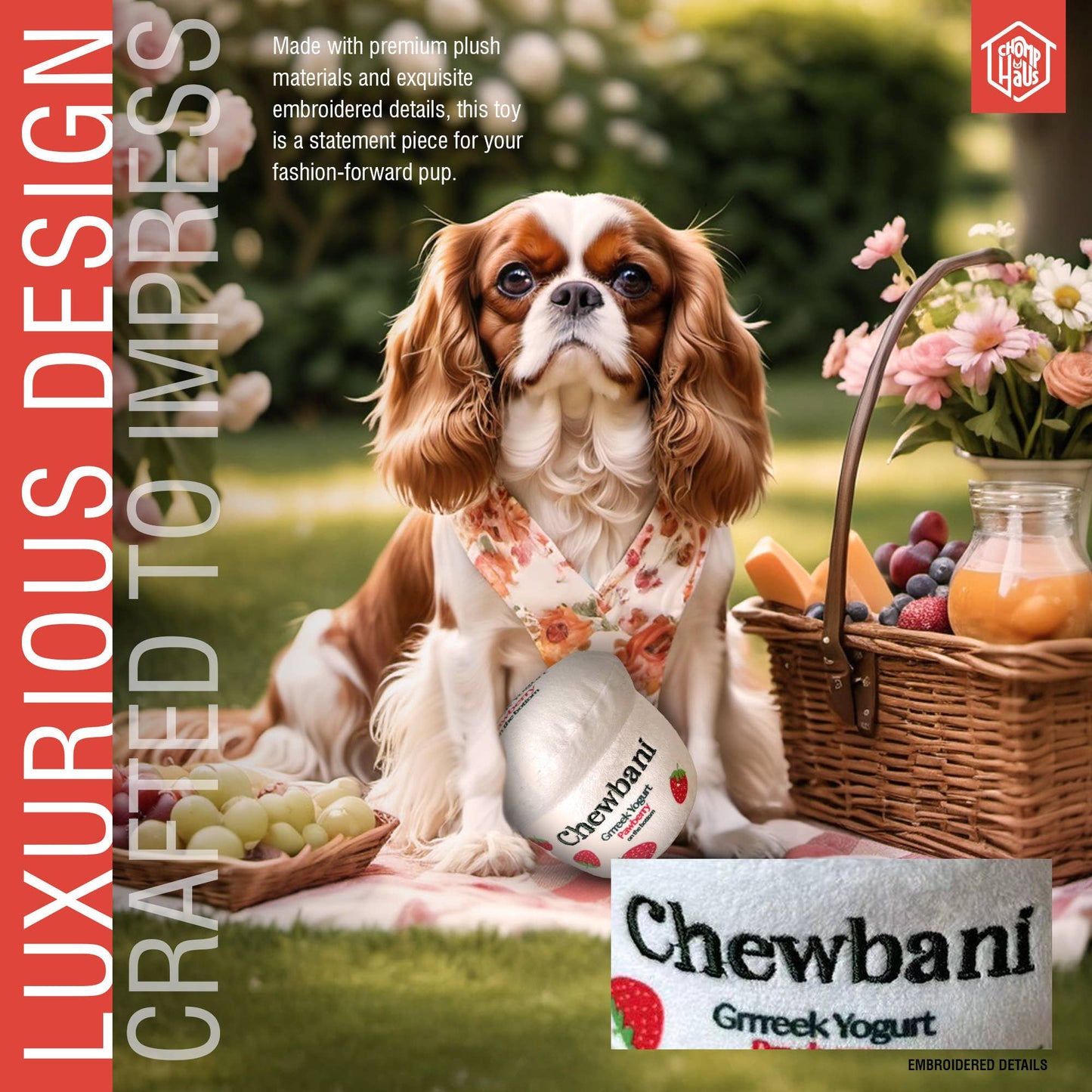 Chomp Haus - Chewbani Grrreek Yogurt – Plush Squeaky Designer Dog Toy Image