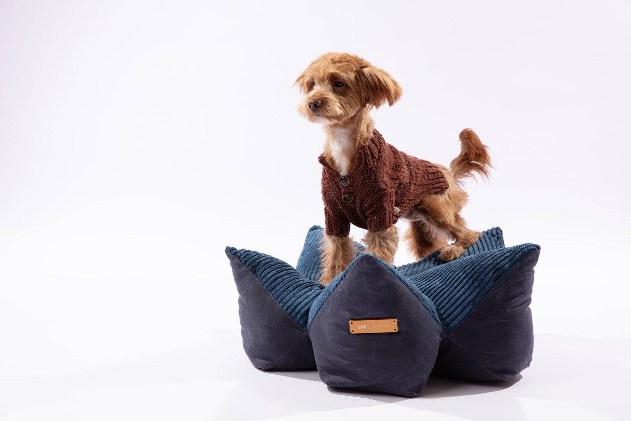 PEHOM - OULU X PEHOM - CUDDLE PET PILLOW BED- Navy Blue / Olive Green / Canyon Brown Image