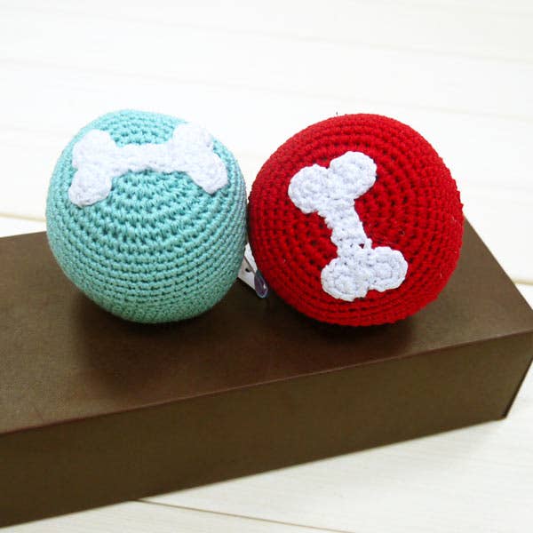 Dogo Pet - Crochet Toy - Bone Ball Blue Image