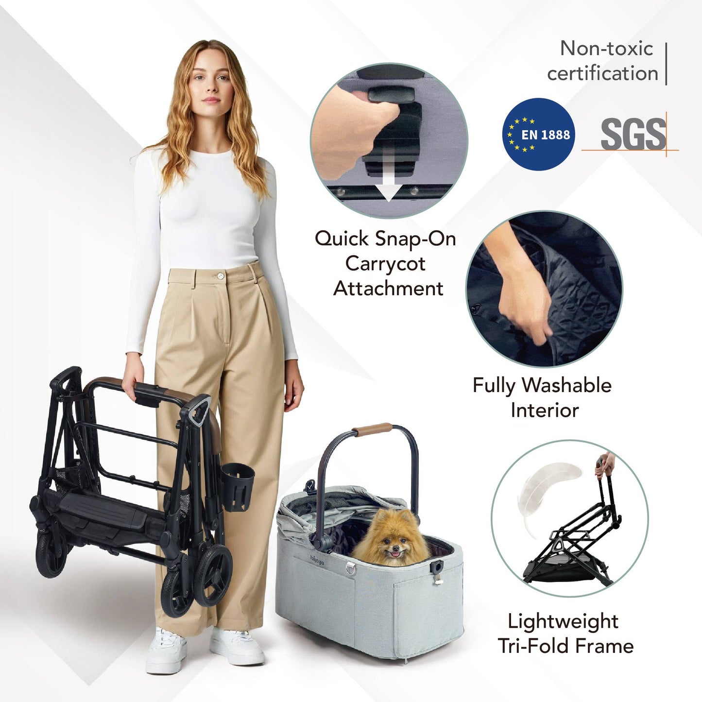 ibiyaya - Ibiyaya Tinker Small Detachable Pet Stroller Image