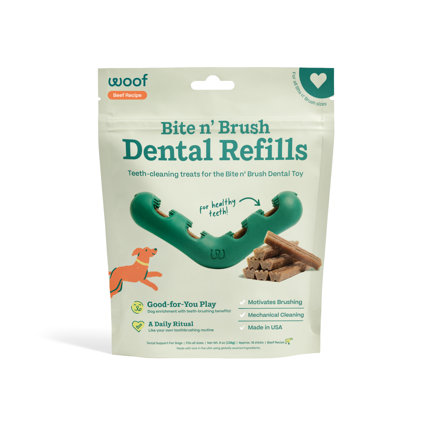 Woof - Bite N' Brush Dental Refills Beef Image