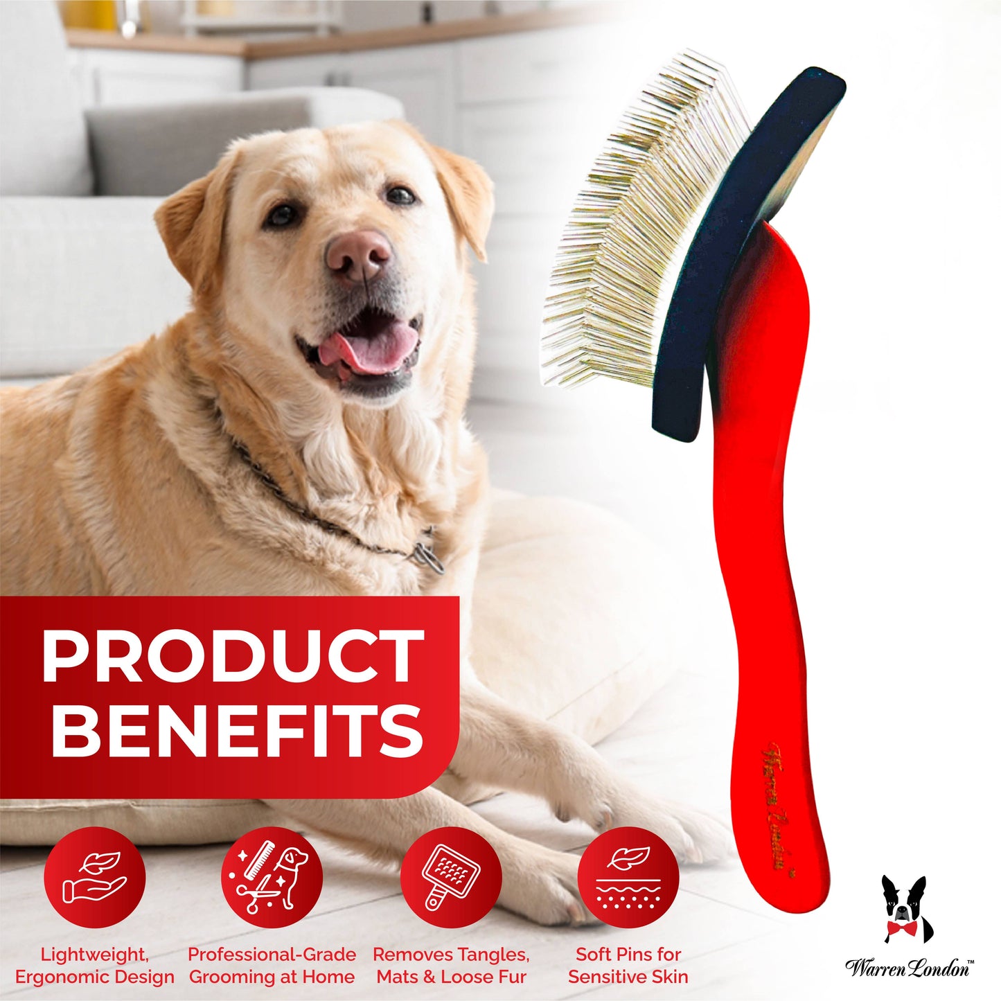 Warren London Dog Products - FurBreeze Pro Max Slicker Brush Image