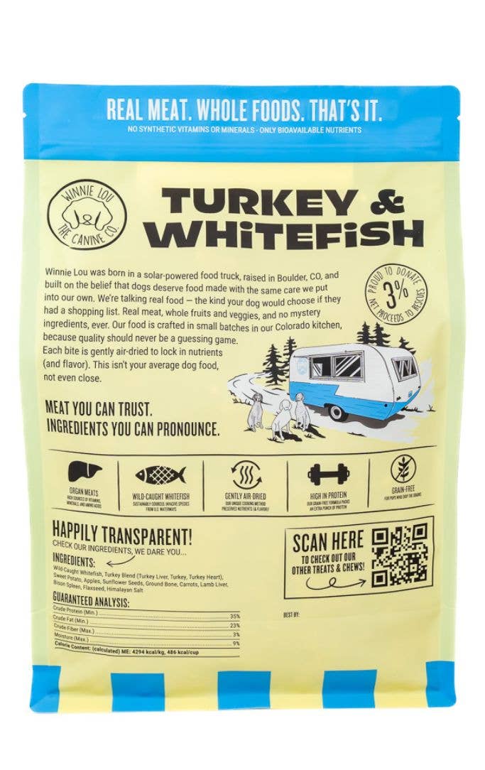 Winnie Lou - Gently Air-Dried Dog Food - Turkey + Whitefish Image