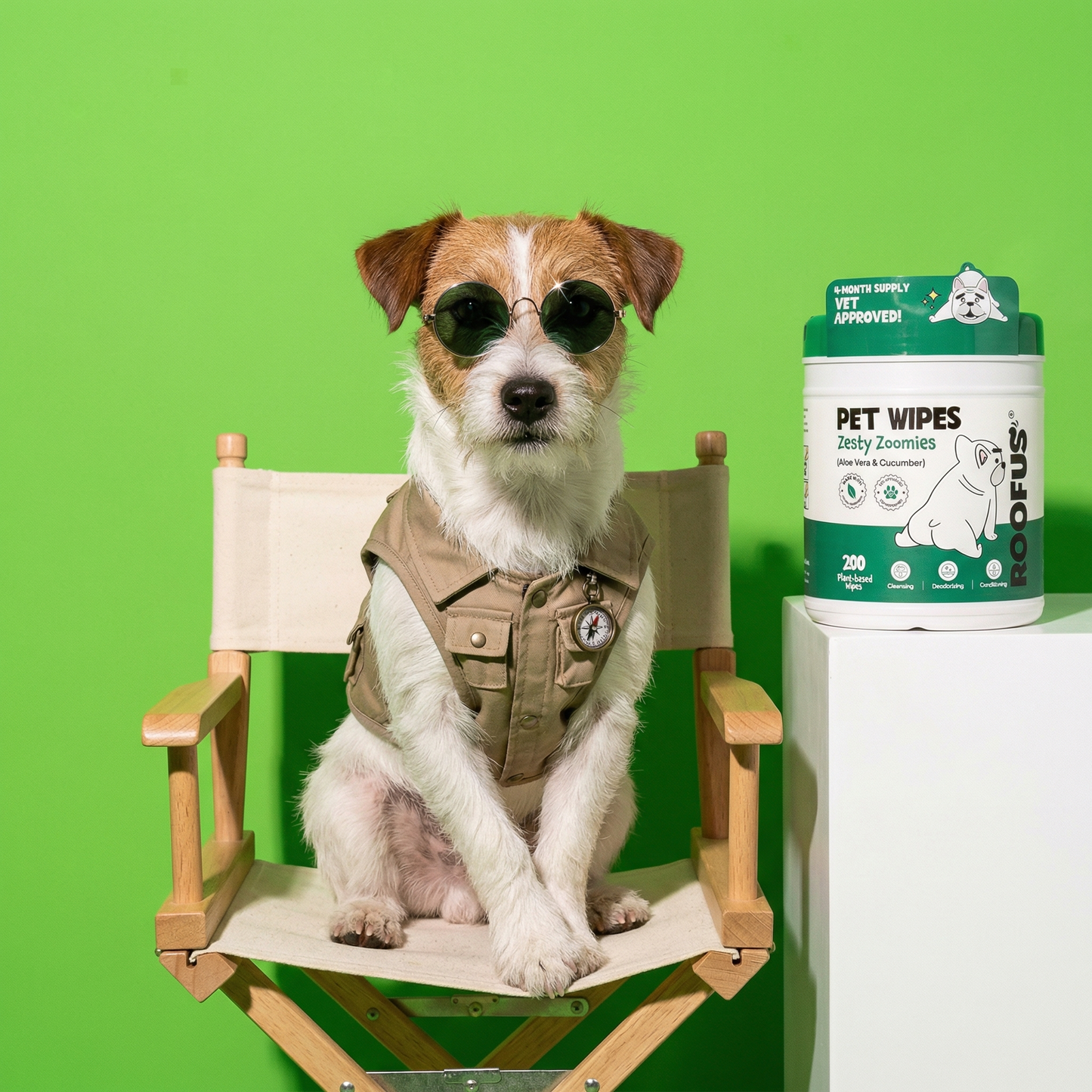 Roofus - Hydrating Pet Wipes | Zesty Zoomies | 200 XL Wipes Image