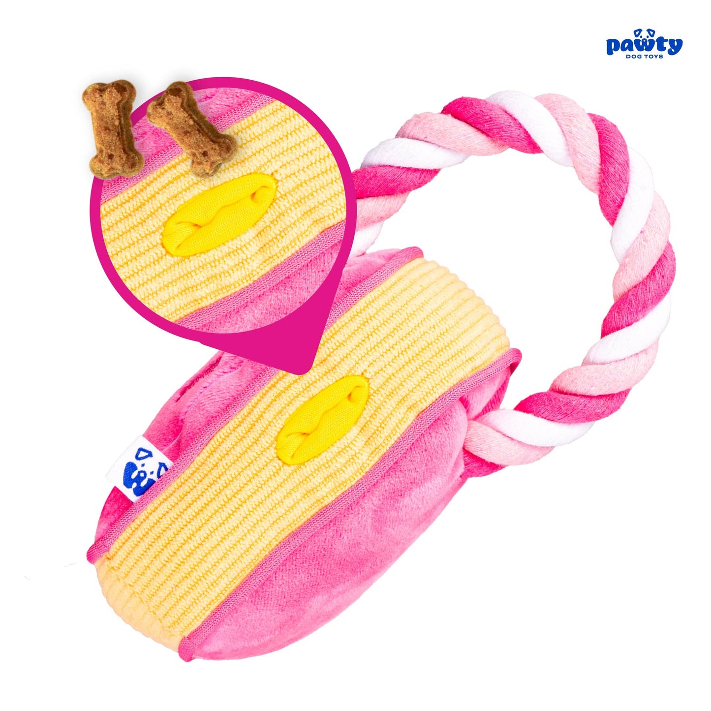 PAWTY Dog Toys - Love Heart w/ Tug Rope Image