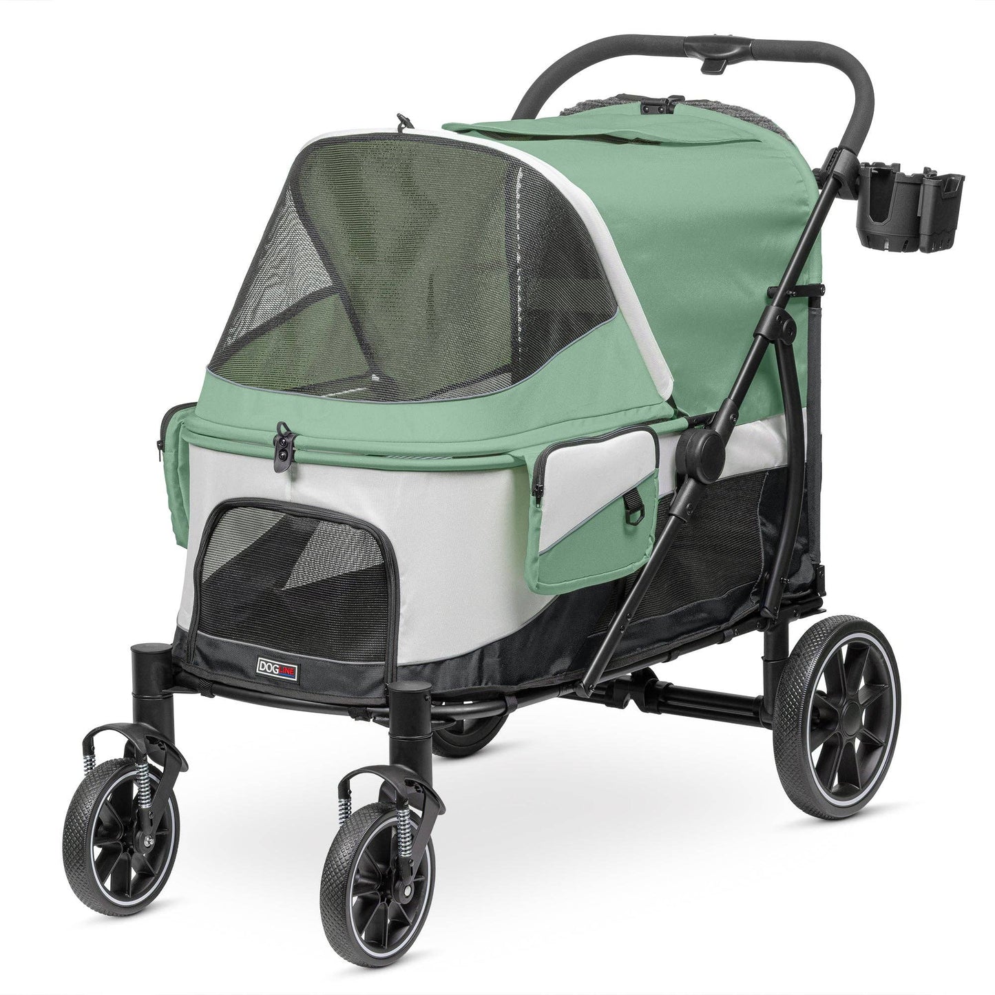Dogline - Powerhouse Pet Cruiser with Easy Access Ramp Sage Green/Black Image