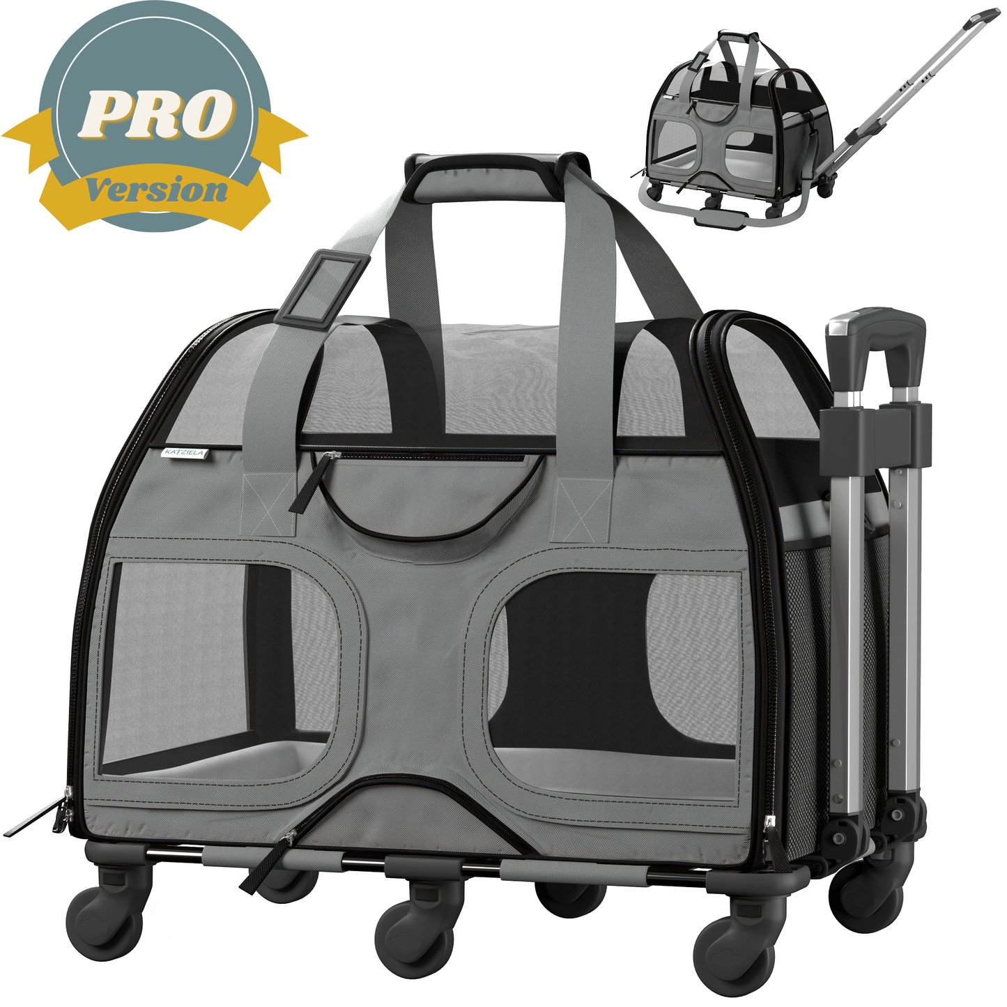 Luxury Rider Pet Carrier with Removable Wheels - 4 Colors: Black and Blue  Image