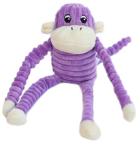 Load image into Gallery viewer, ZippyPaws Spencer Crinkle Monkey Small Purple Image

