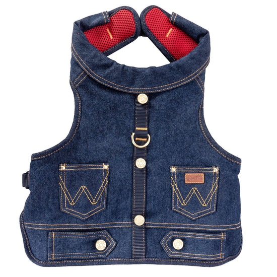 Lexington Pet & Wrangler Pet - Wrangler Denim Vest Harness Dark Wash XS- Extra Small Image