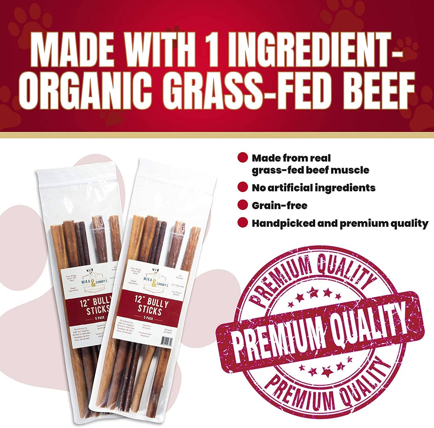 Mika and Sammy's Gourmet Pet Treats - Jumbo Bully Sticks Image