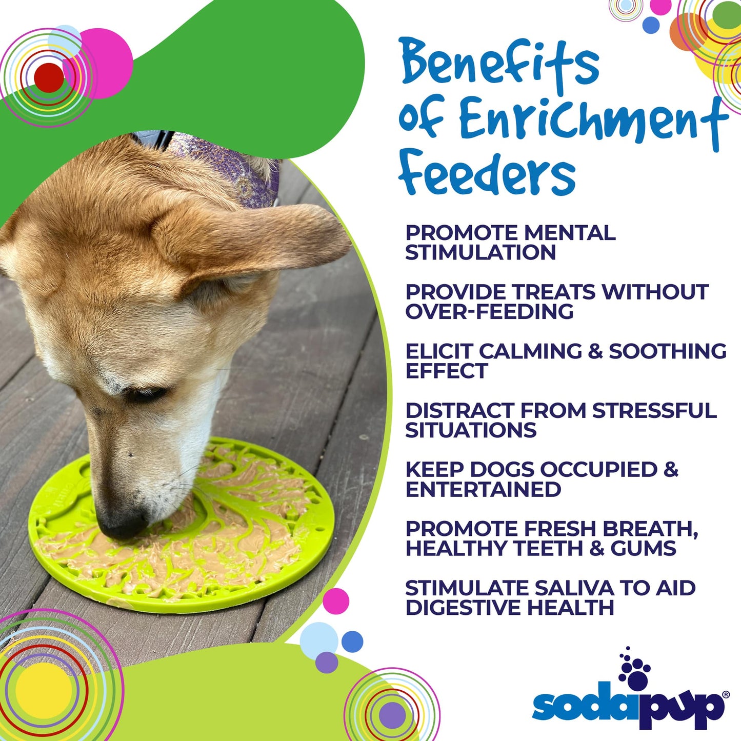 SodaPup Dog Toys - Tree of Life eMat Enrichment Lick Mat With Suction Cups Image