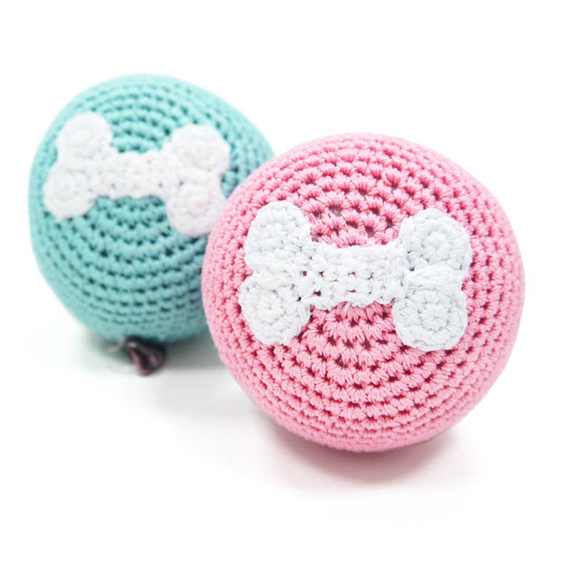 Dogo Pet - Crochet Toy - Bone Ball Blue Image