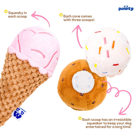 PAWTY Dog Toys - PAWTY's Ice Cream Interactive Dog Toy Image