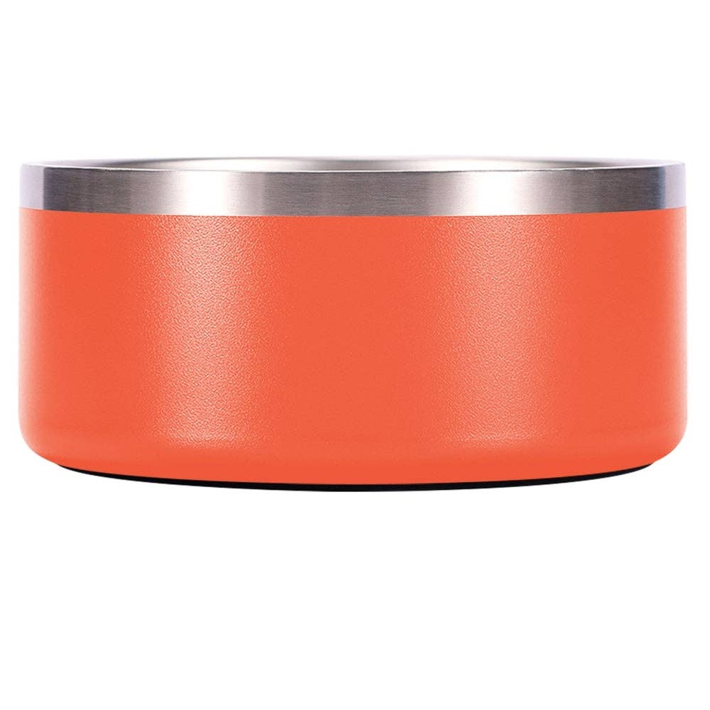 Tilley + Me - 64 oz Stainless Steel Dog Food/ Water Bowl - Dishwasher Safe Orange Image