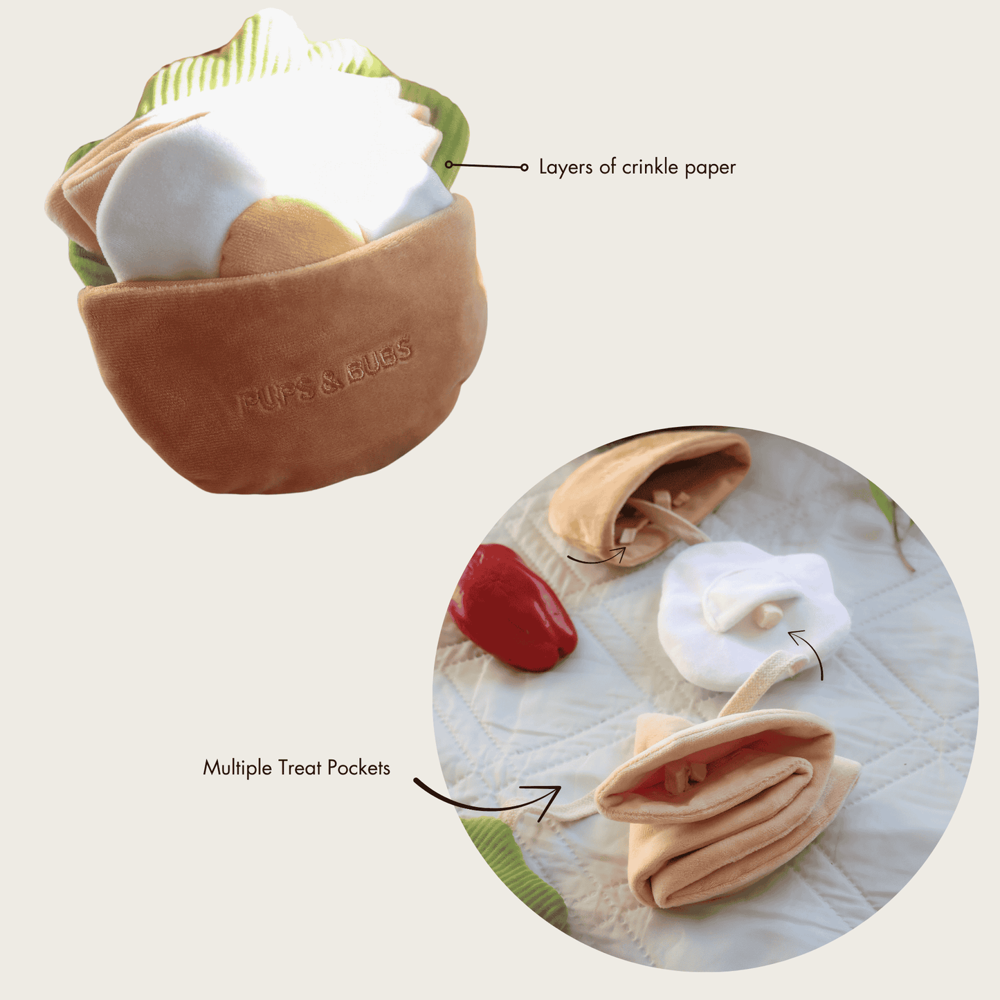 Pups & Bubs - Pita Pocket Nosework Toy Image
