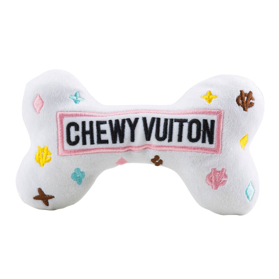 Haute Diggity Dog - White Chewy Vuiton Bones Squeaker Dog Toy: Large  Image