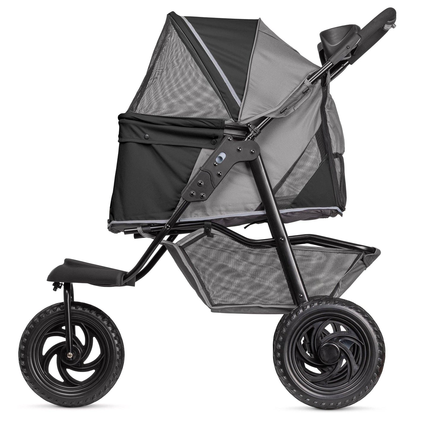 Dogline - TrailRunner Pet Stroller with 12" Mixed Terrain Rubber Tires Gray/Black Image