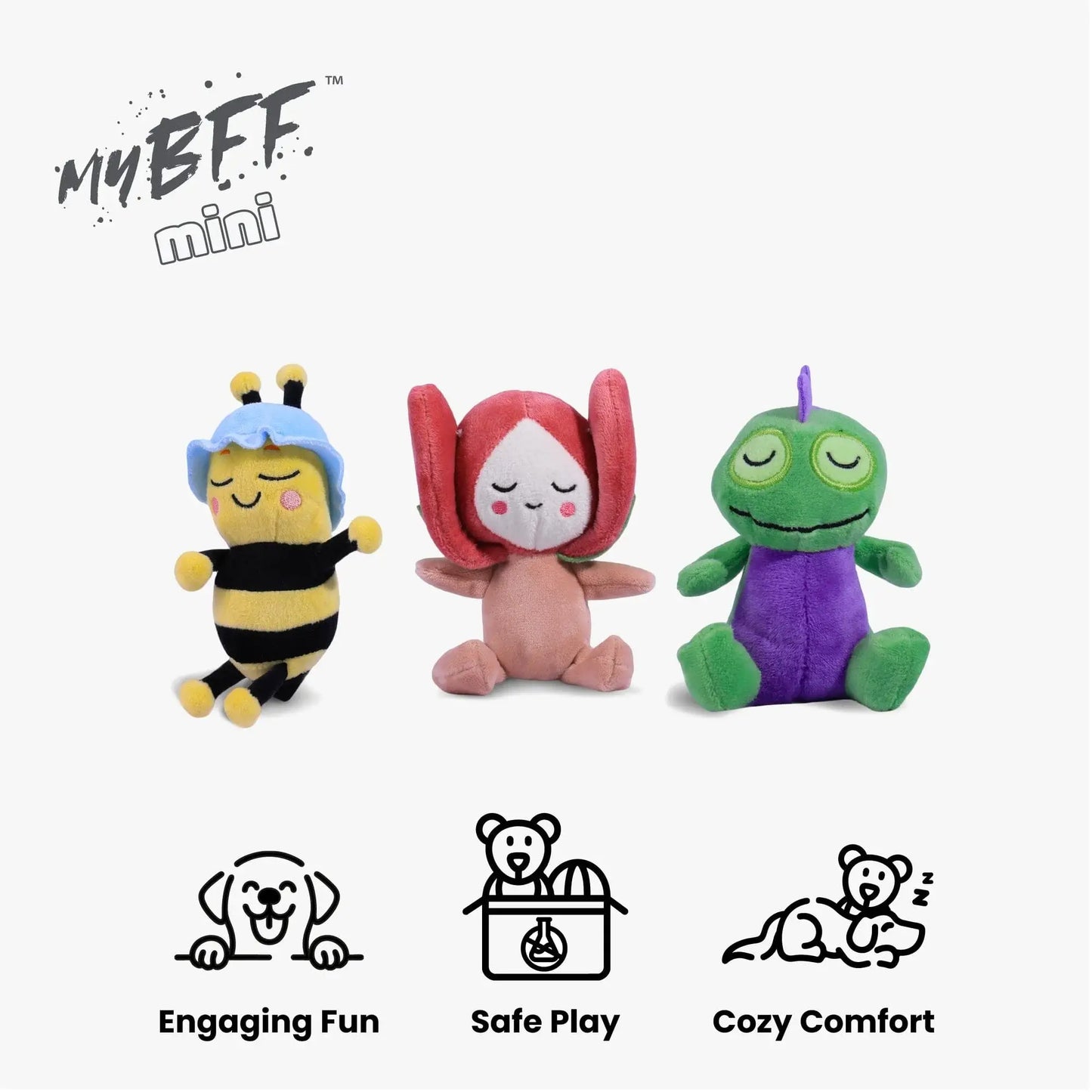 Nandog Pet Gear My BFF Mix 3 Set Dog & Cat Plush Mini Toys Image