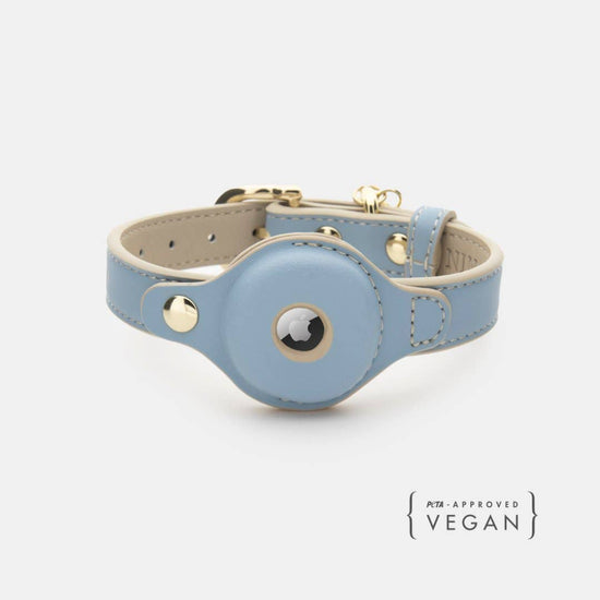 Nina Woof - Collar - Air Tag Enabled - Vegan Leather - Cupertino Blue Image