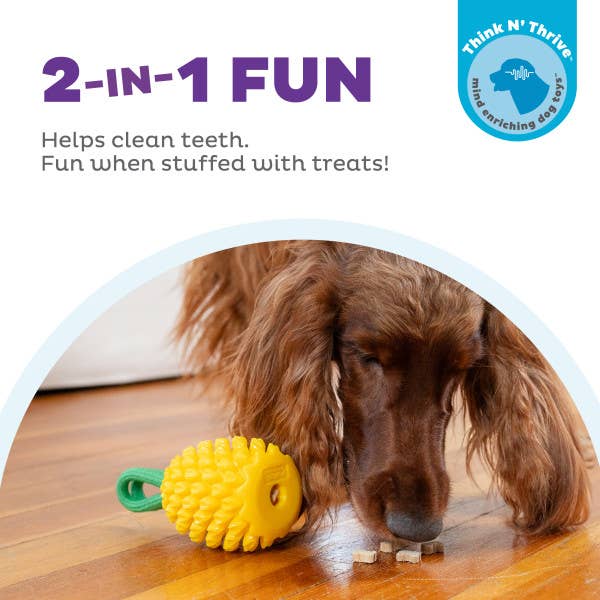 Pet Palette Distribution - Planet Dog Dental Pineapple Dog Chew Toy Yellow Image