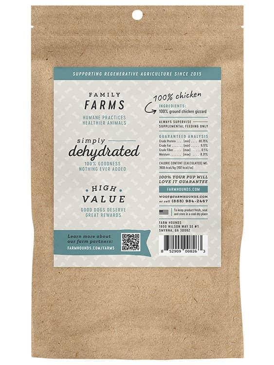 Farm Hounds - Chicken Gizzard Trainer - All-Natural Dog Treats - 4oz Image